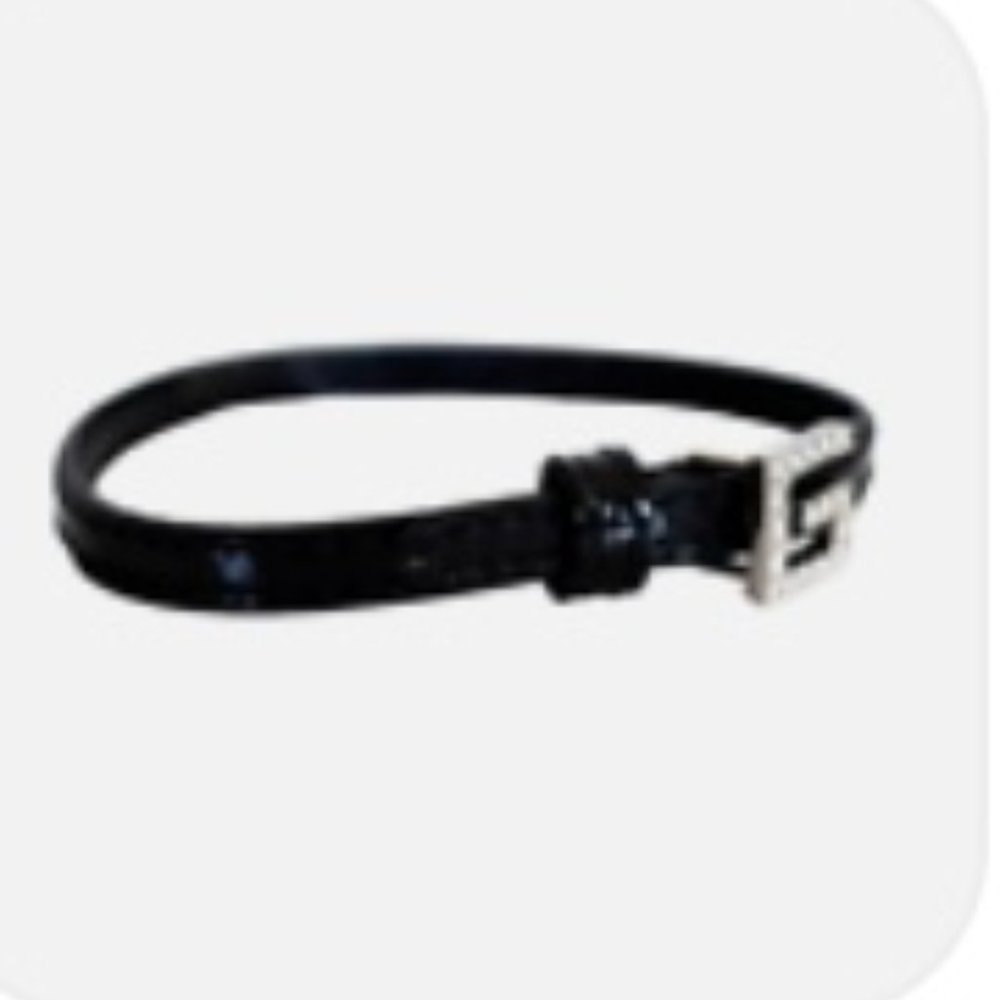 Gucci Black Leather Bracelet with Crystal Square G - Picture 4 of 6